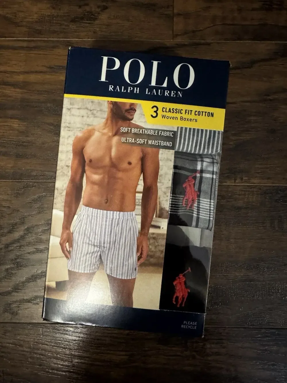 Polo Ralph Lauren Men's Assorted Classic Fit Cotton Woven Boxers 3 Pack (S)